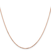 14K Rose Gold 30 inch .95mm Box Link with Lobster Clasp Chain